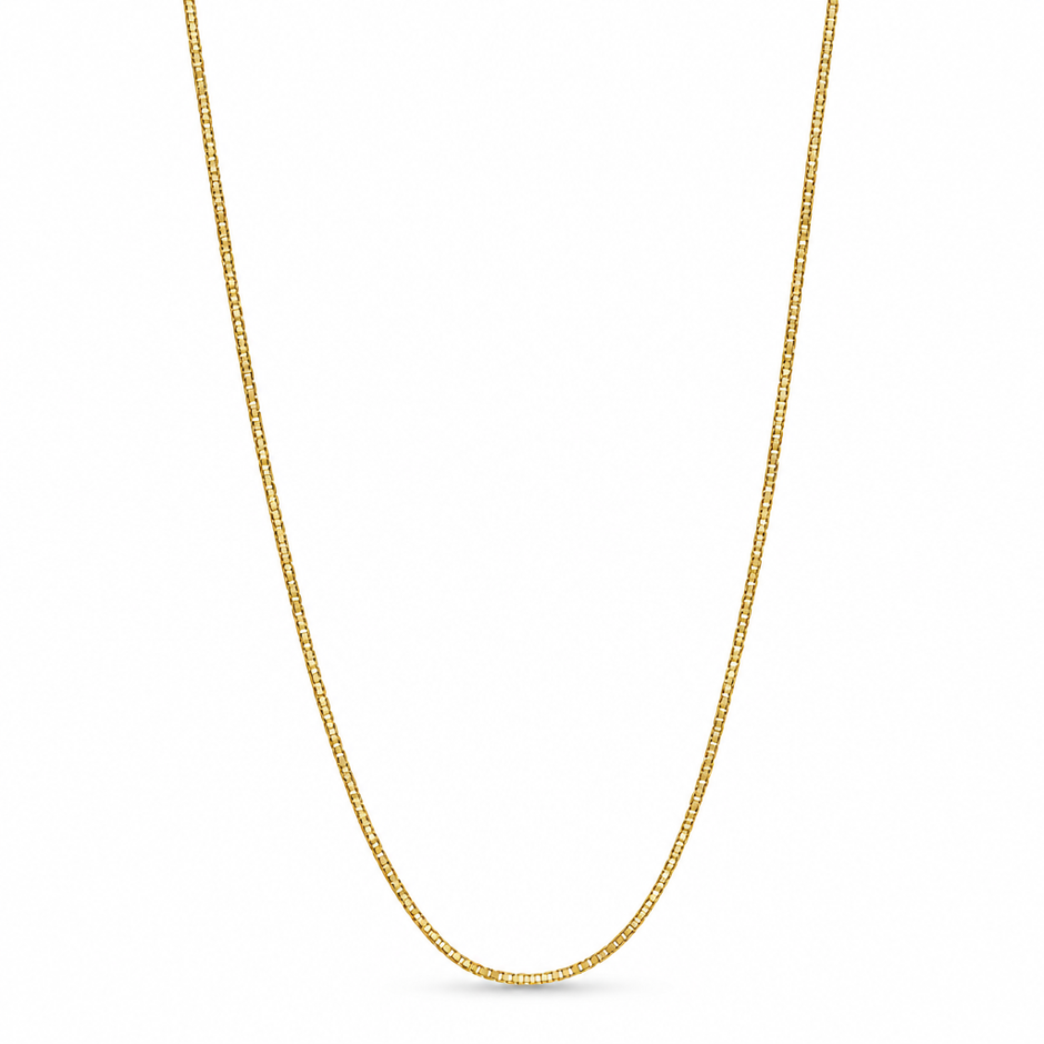 15 Inch 38cm 1mm 14ct Gold Titanium Box Chain