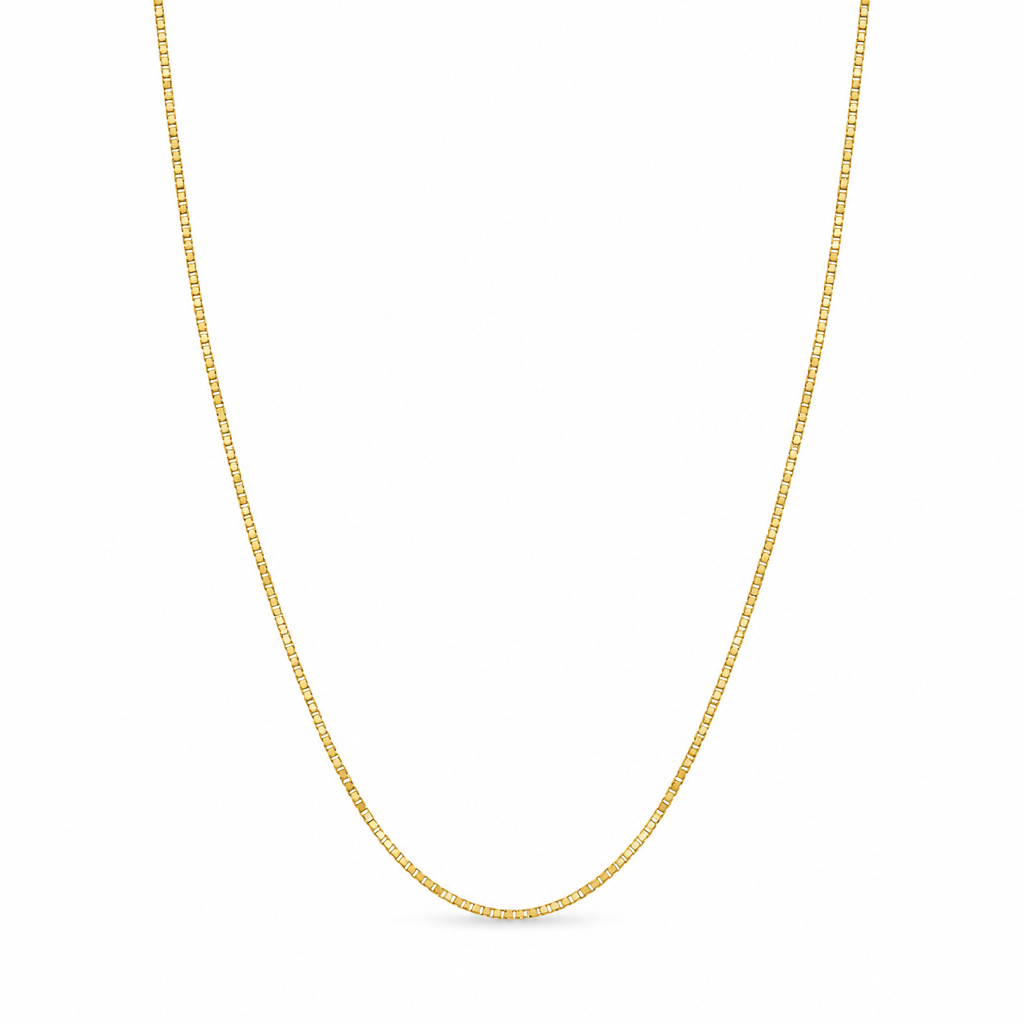 15 Inch 38cm 1mm 14ct Gold Titanium Box Chain