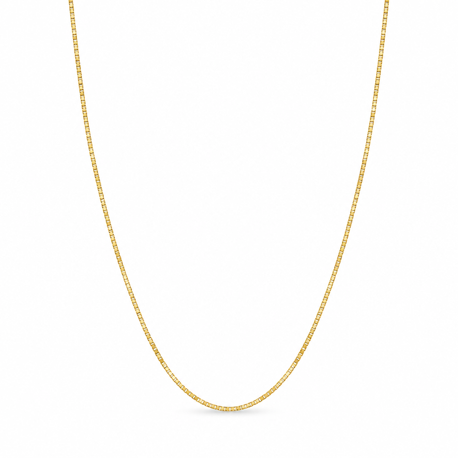 15 Inch 38cm 1mm 14ct Gold Titanium Box Chain
