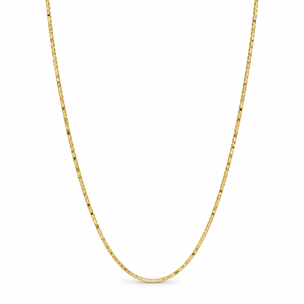 15 Inch 38cm 1mm 14ct Gold Titanium Box Chain