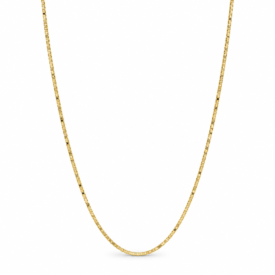 15 Inch 38cm 1mm 14ct Gold Titanium Box Chain