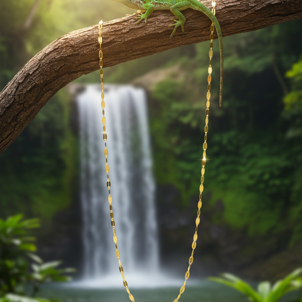 Gold chain lizard waterfall new generation