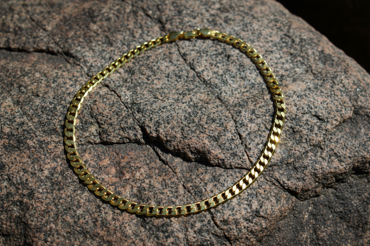 Gold Chain on Rock - Exact Design Version 3