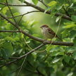 Gold chain with sparrow and visible water droplets