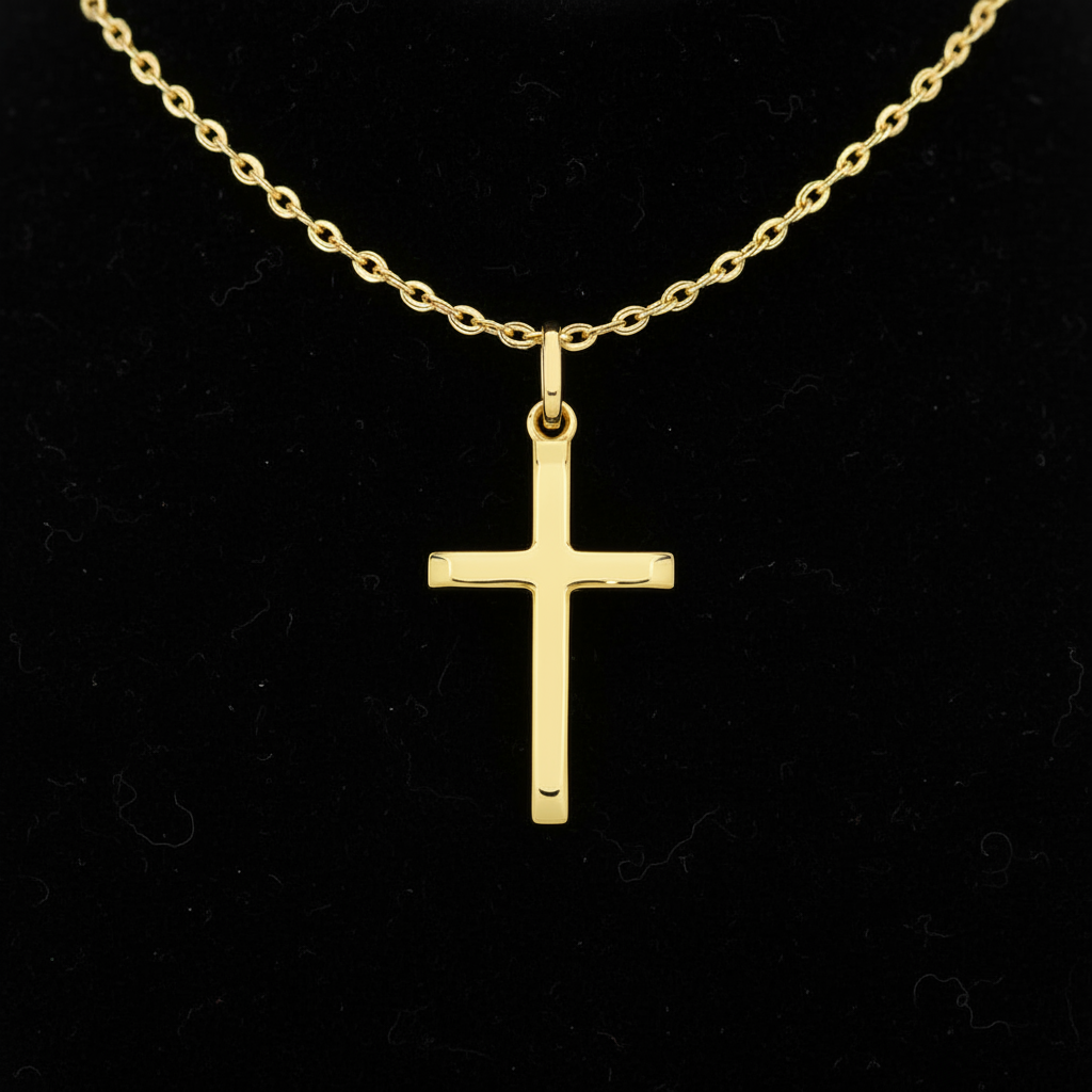 Gold Cross Pendant — V1 Clean