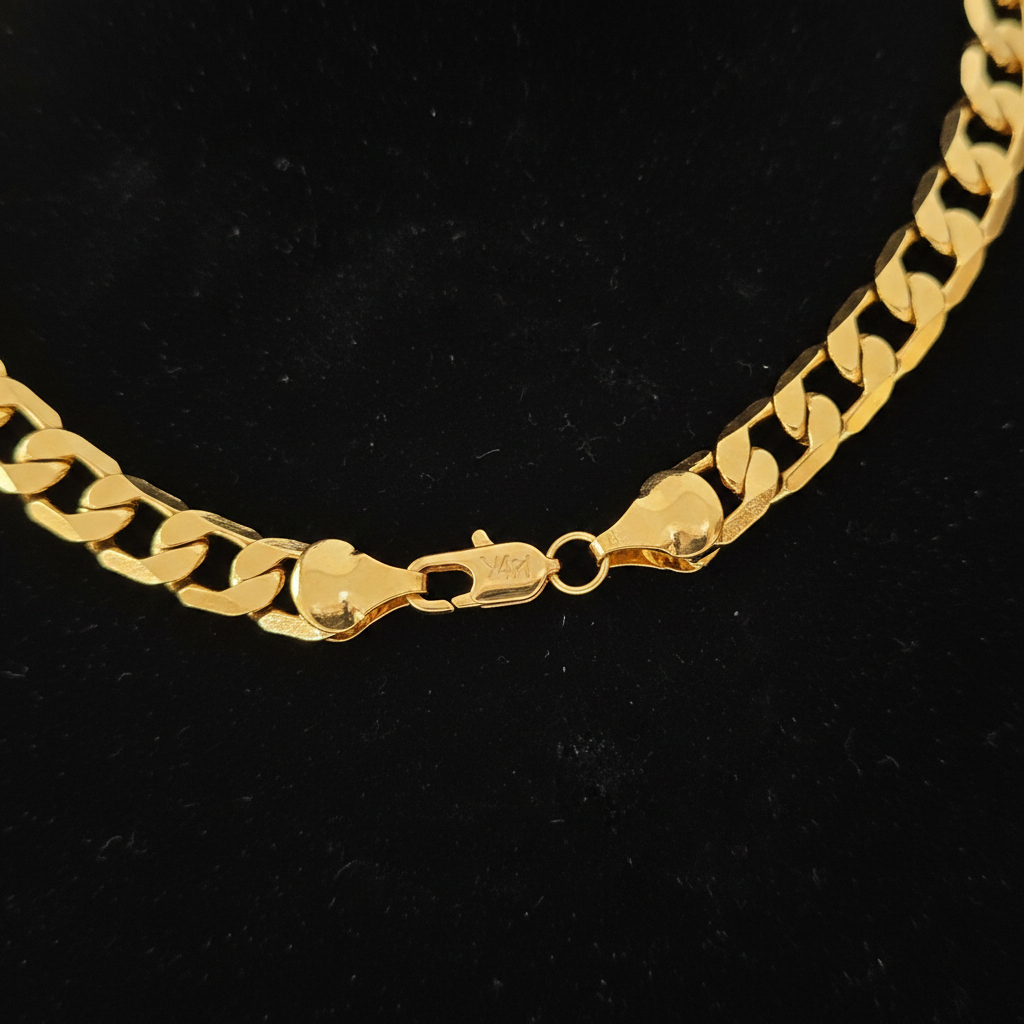 Gold Cuban Link Chain - Black Velvet