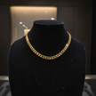 Gold Cuban Link Chain - Navy Velvet Bust
