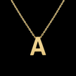 Gold Initial Letter A Necklace