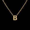 Gold Initial Letter B Necklace