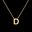 Gold Initial Letter D Necklace