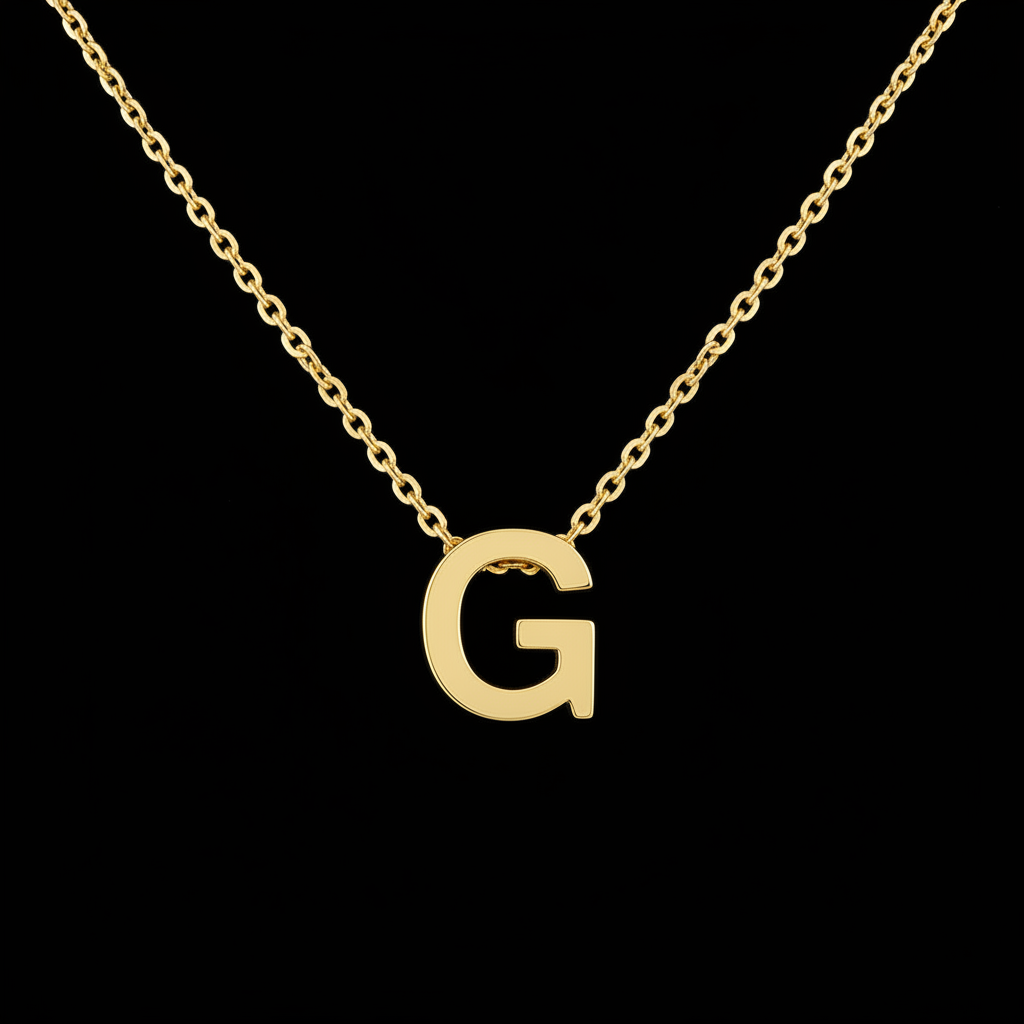 Gold Initial Letter G Necklace