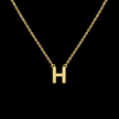 Gold Initial Letter H Necklace