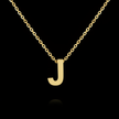 Gold Initial Letter J Necklace