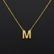 Gold Initial Letter M Necklace