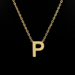 Gold Initial Letter P Necklace