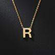 Gold Initial Letter R Necklace