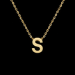 Gold Initial Letter S Necklace