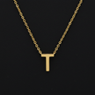 Gold Initial Letter T Necklace