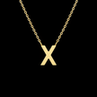 Gold Initial Letter X Necklace