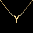 Gold Initial Letter Y Necklace