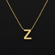 Gold Initial Letter Z Necklace
