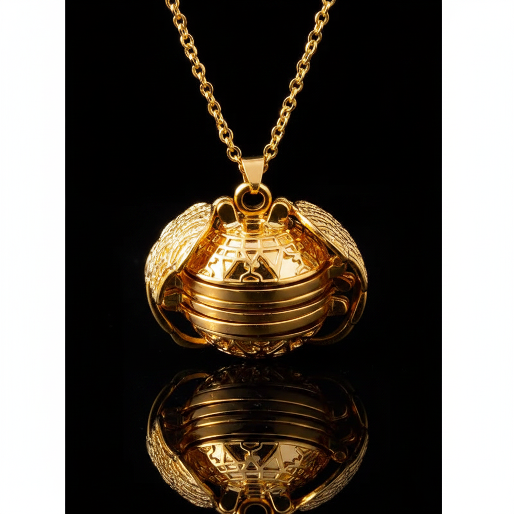 Gold Locket - Black Background