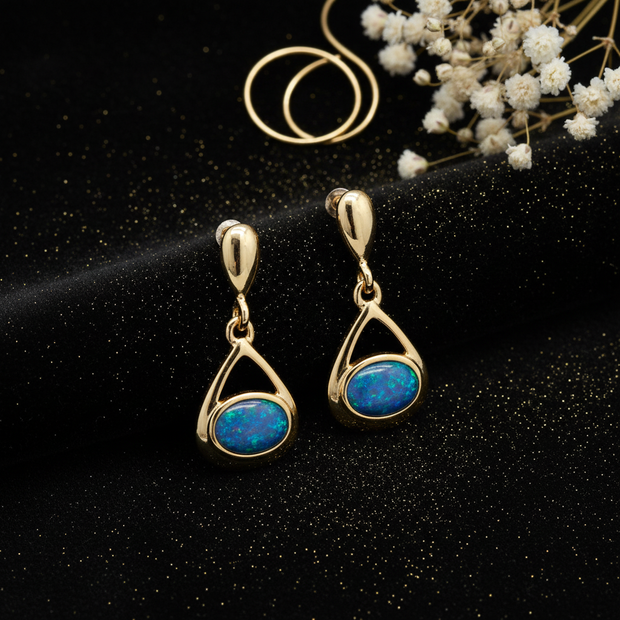 Gold Opal Drop Earrings – Dust + Floral