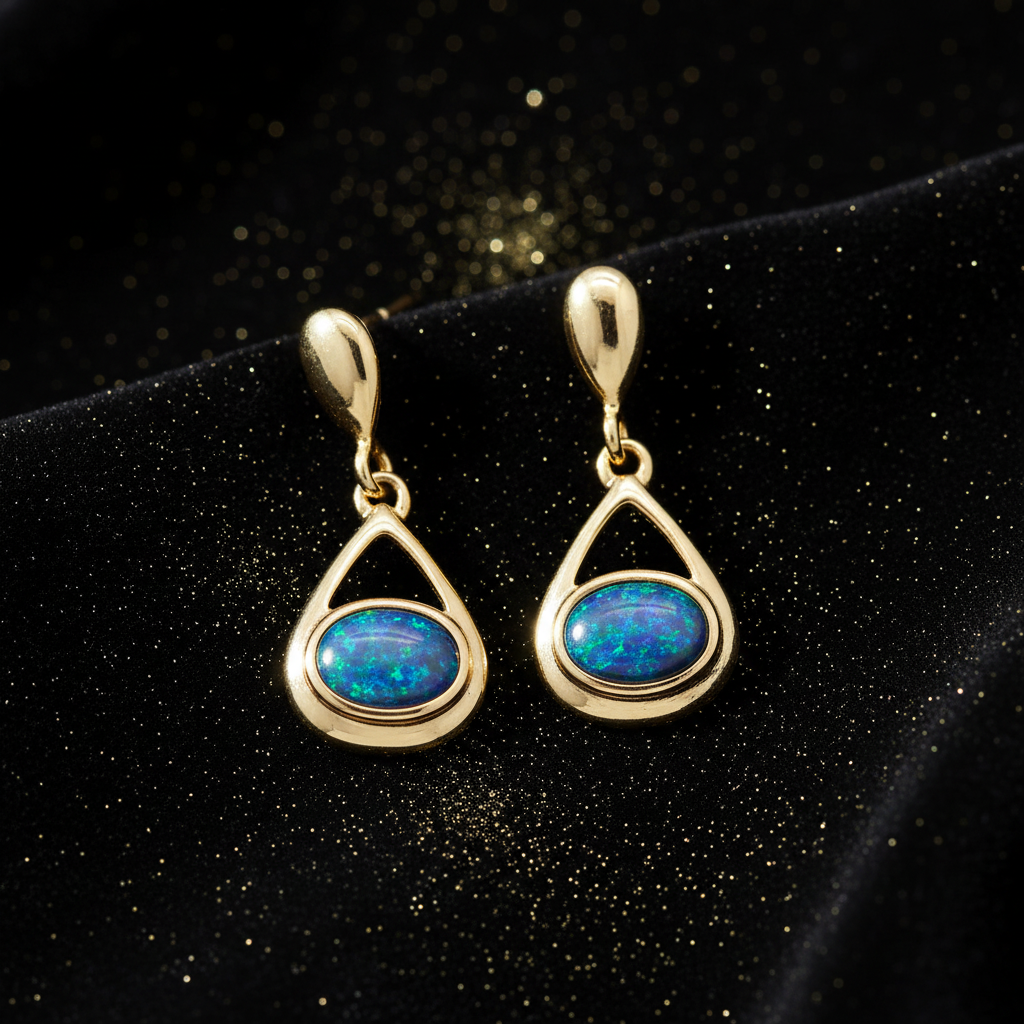 Gold Opal Drop Earrings – Gold Dust