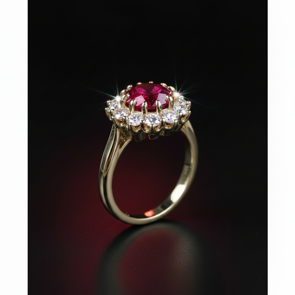 Gold Ruby Ring - Sparkle v1