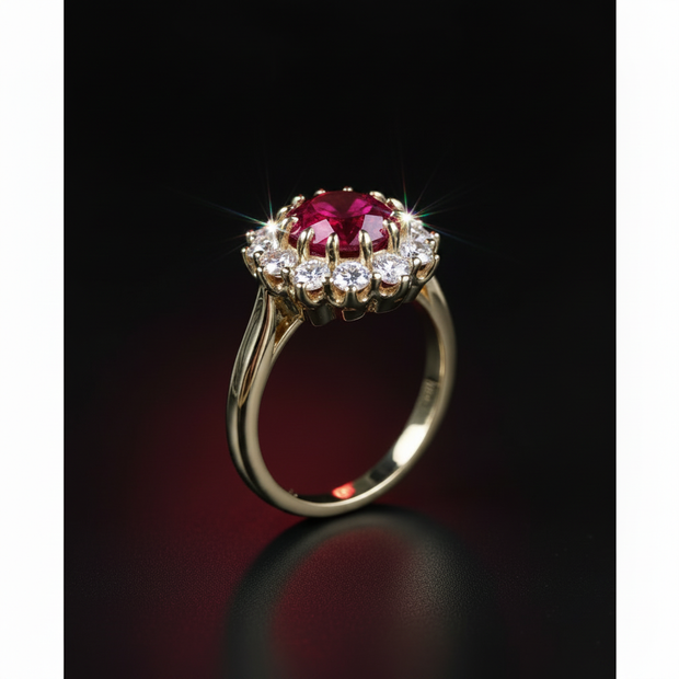 Gold Ruby Ring - Sparkle v1