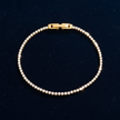 Gold Tennis Bracelet - Navy Velvet