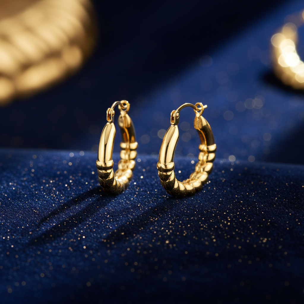 Gold Twist Hoop Earrings V2