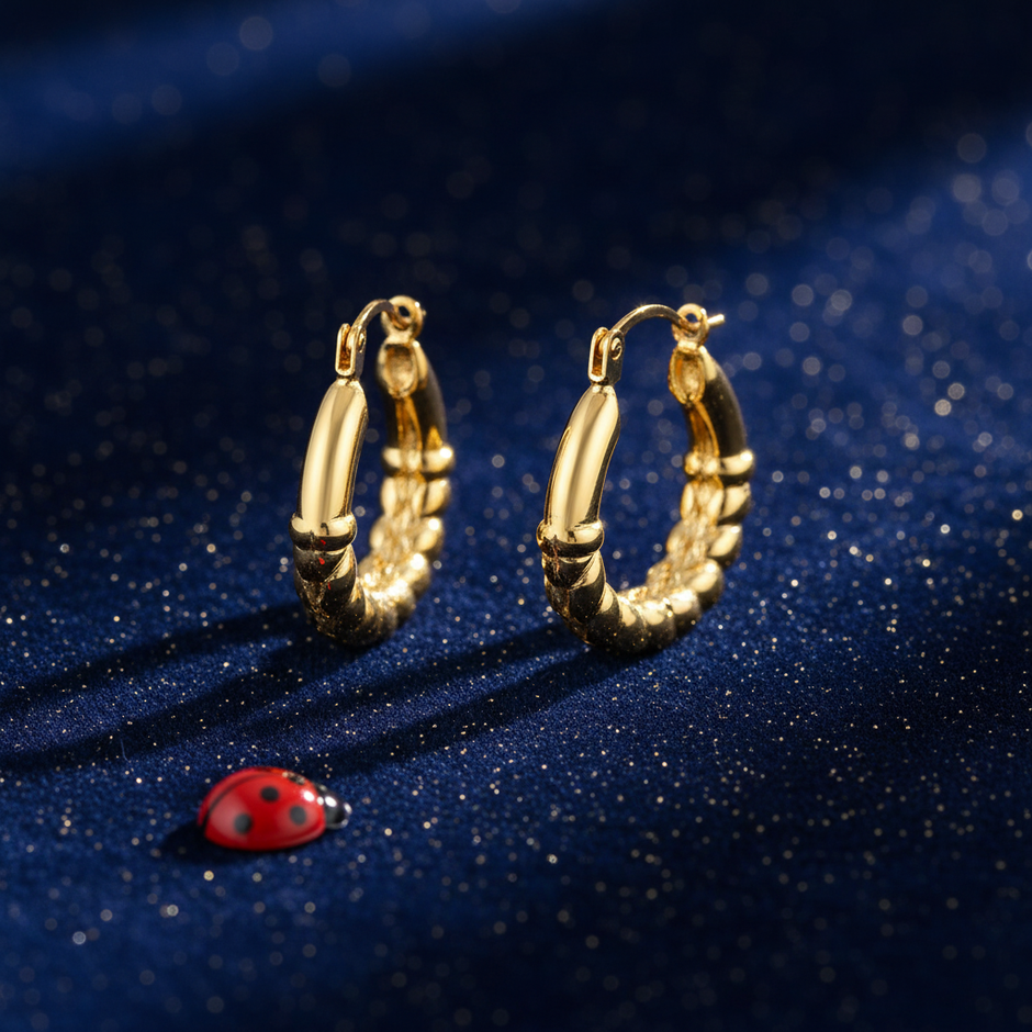 Gold Twist Hoop Earrings V3