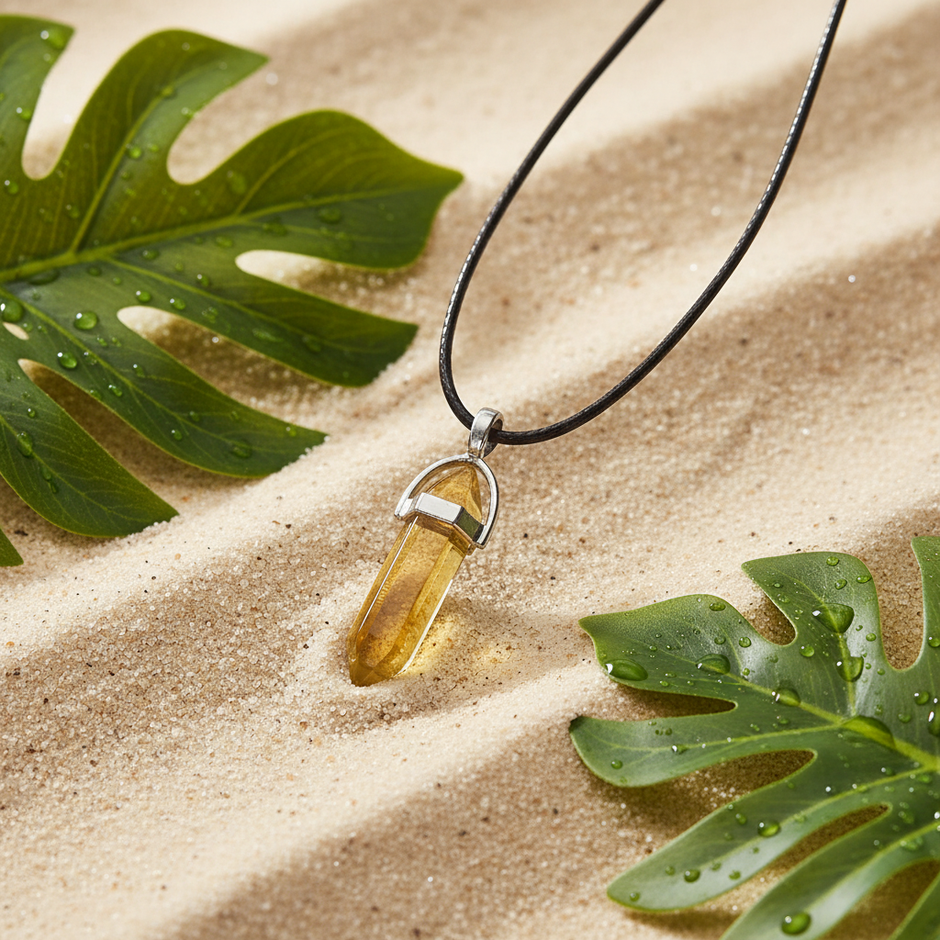 Golden Yellow Crystal Close-up