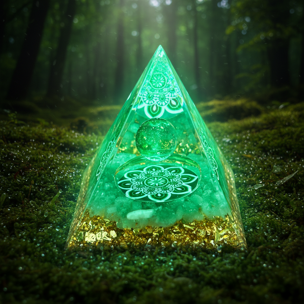Green Aventurine Lotus Pyramid - Finger Hold
