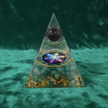Green Aventurine Metatron's Cube Pyramid – Forest Green 3
