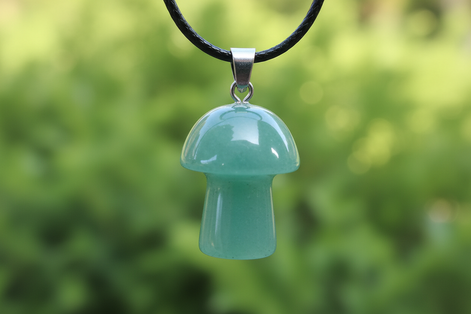 Green Aventurine Mushroom Pendant – Greenery