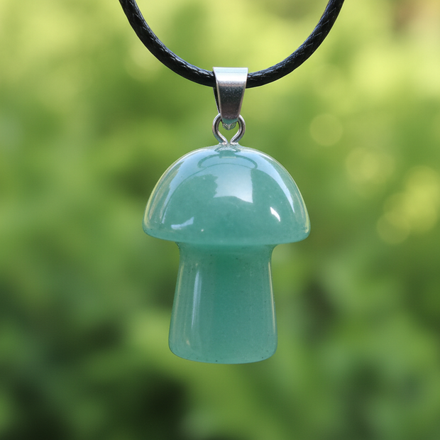 Green Aventurine Mushroom Pendant – Greenery