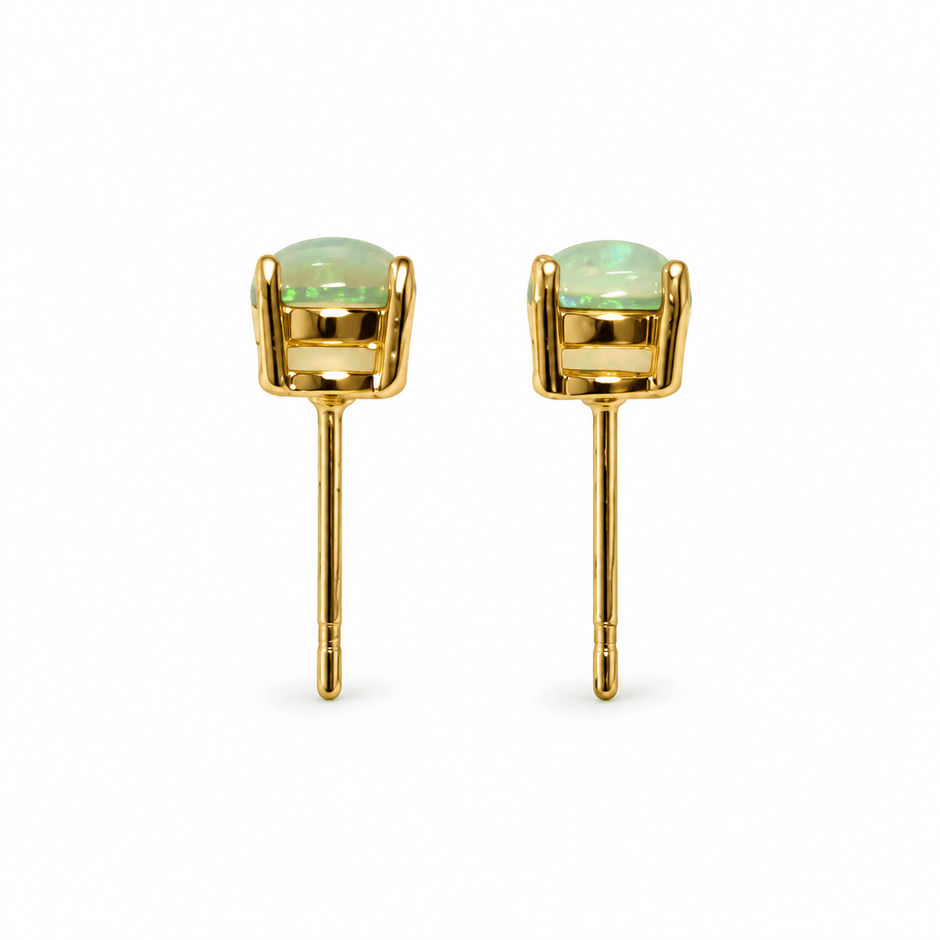 Green opal studs on white background 1