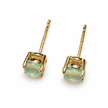Green opal studs on white background 2