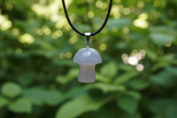 Grey Agate Mushroom Pendant – Greenery