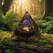 Handcrafted Amethyst Star Sign Crystal Stone Resin Pyramid - DP Online