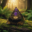 Handcrafted Amethyst Star Sign Crystal Stone Resin Pyramid - DP Online