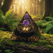 Handcrafted Amethyst Star Sign Crystal Stone Resin Pyramid - DP Online