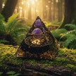 Handcrafted Amethyst Star Sign Crystal Stone Resin Pyramid - DP Online