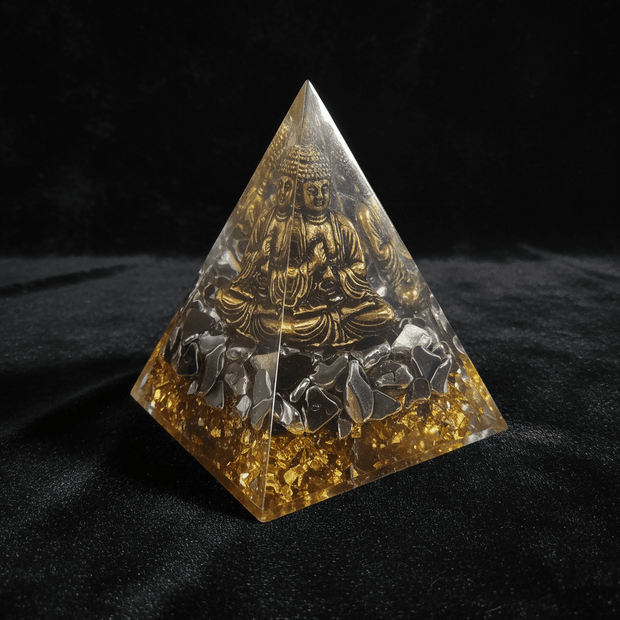 Handcrafted Buddha Crystal Stone Resin Pyramid - DP Online