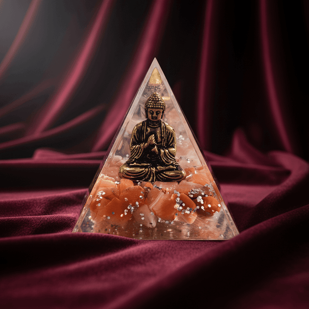 Handcrafted Carnelian Crystal Stone Resin Pyramid - DP Online