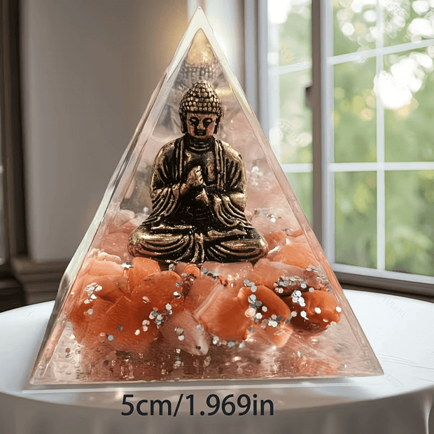 Handcrafted Carnelian Crystal Stone Resin Pyramid - DP Online