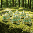Handcrafted Green Aventurine Celtic Knot Crystal Stone Resin Pyramid - DP Online