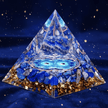 Handcrafted Lapis Lazuli & Blue Agate Crystal Stone Resin Pyramid - DP Online